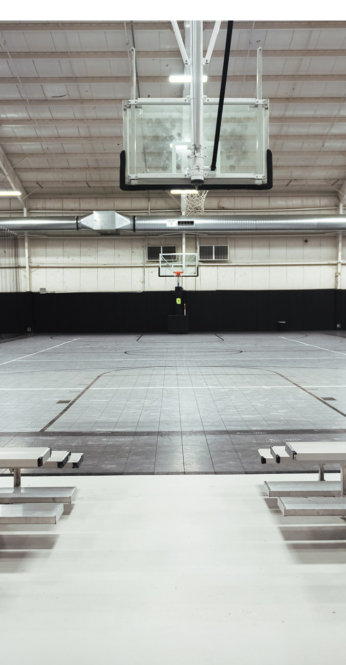 empty court with bleachers