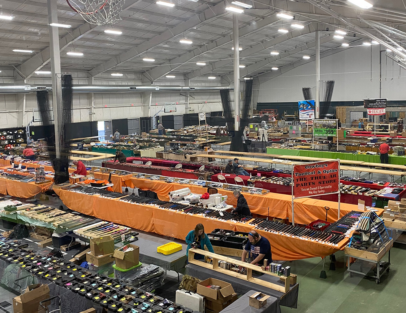 gun show tables set up