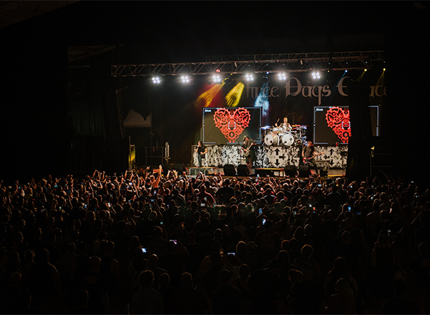 three days grace on stage with audience